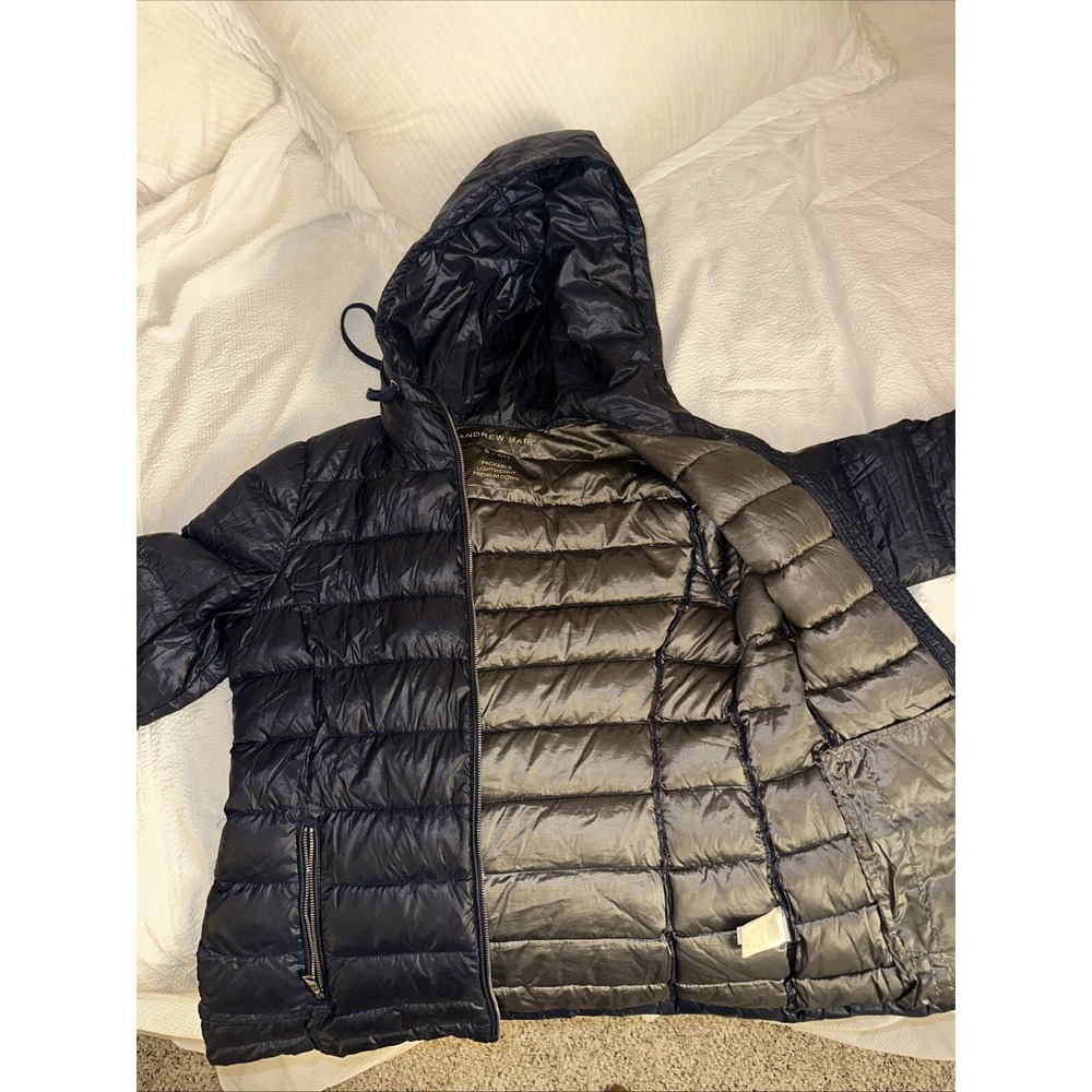 Andrew Marc Packable Grey Down Puffer Jacket (Size Small) Great Condition Winter